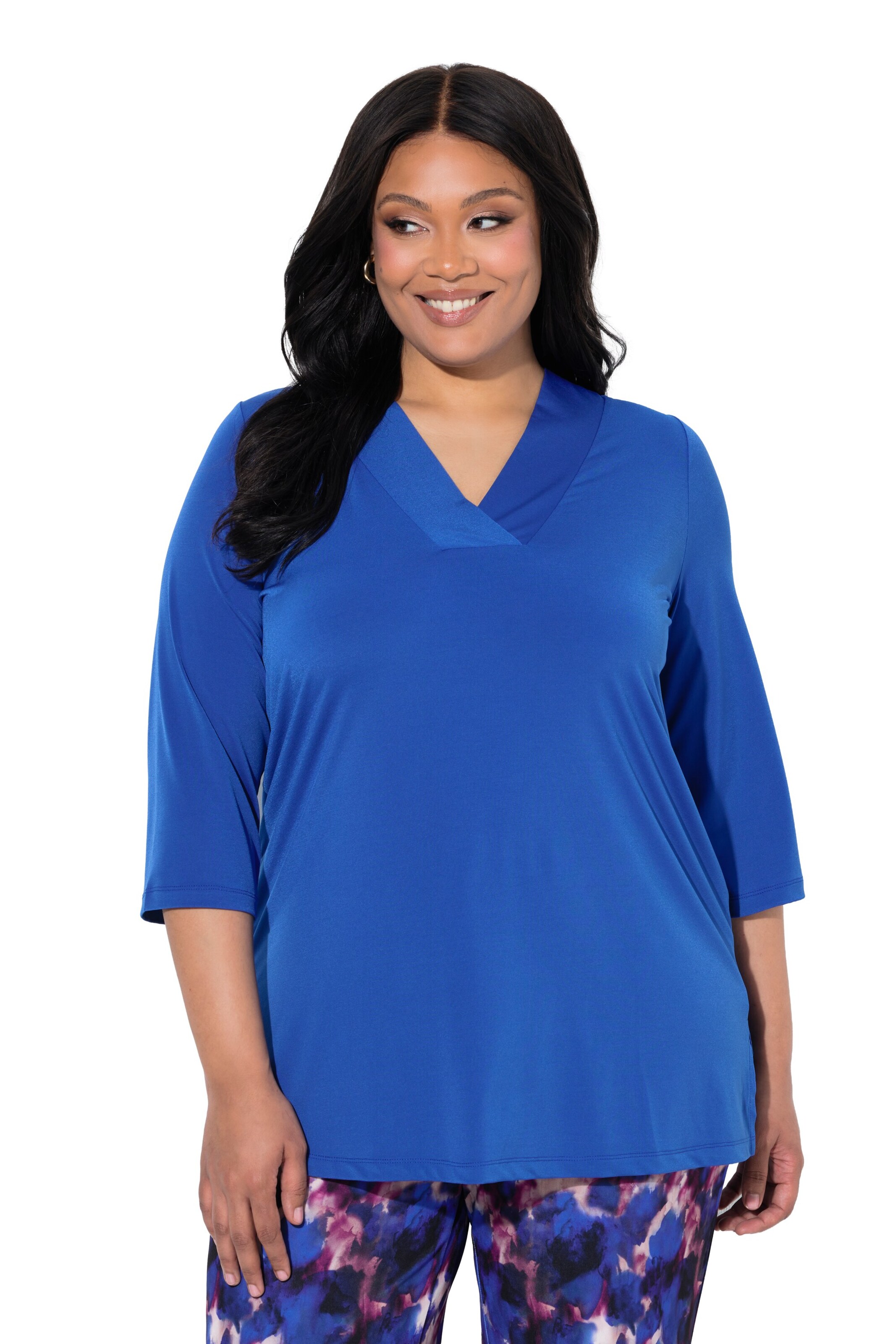 Ulla Popken Longshirt in Blau: Vorderseite