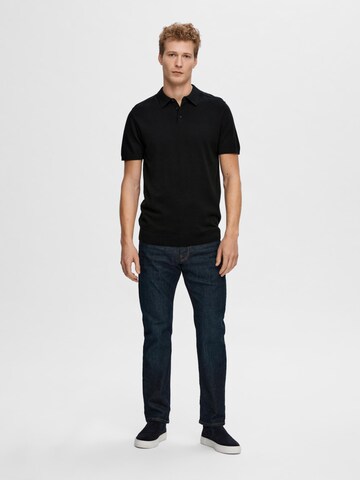 T-Shirt 'SLHBerg' SELECTED HOMME en noir
