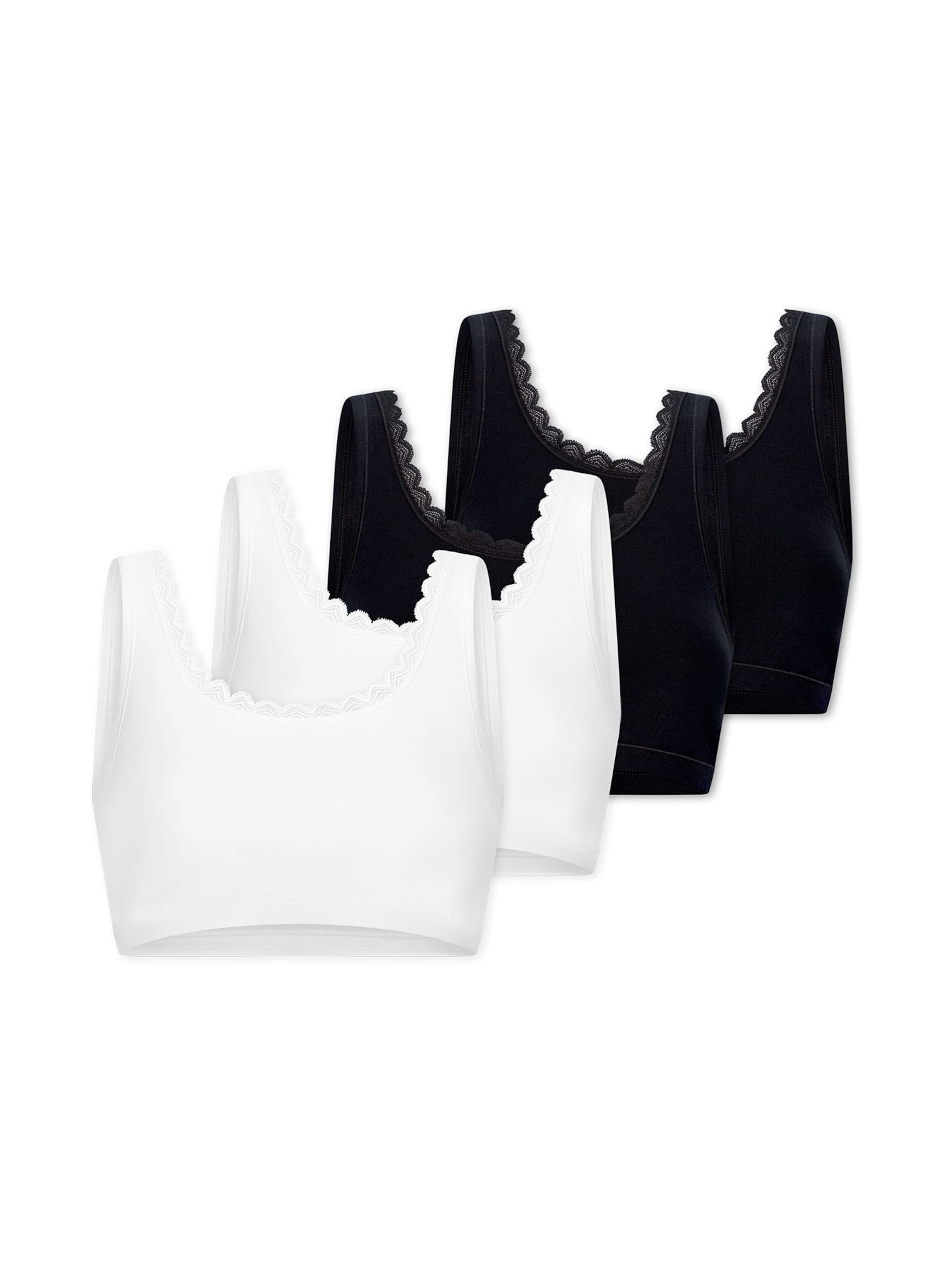 Bustier Soutien-gorge ' Cotton Lace ' uncover by SCHIESSER en noir : devant