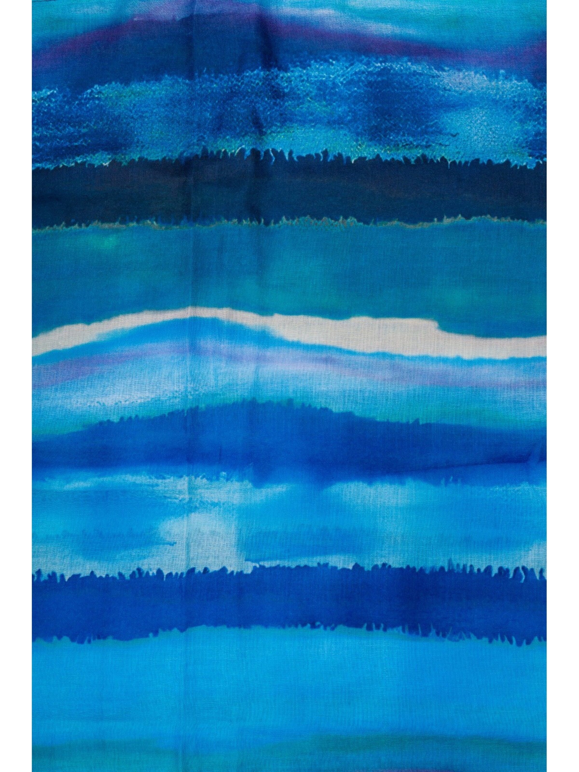 styleBREAKER Loop scarf 'Bunter Loop Aquarell Farbverlauf Streifen' in Blue