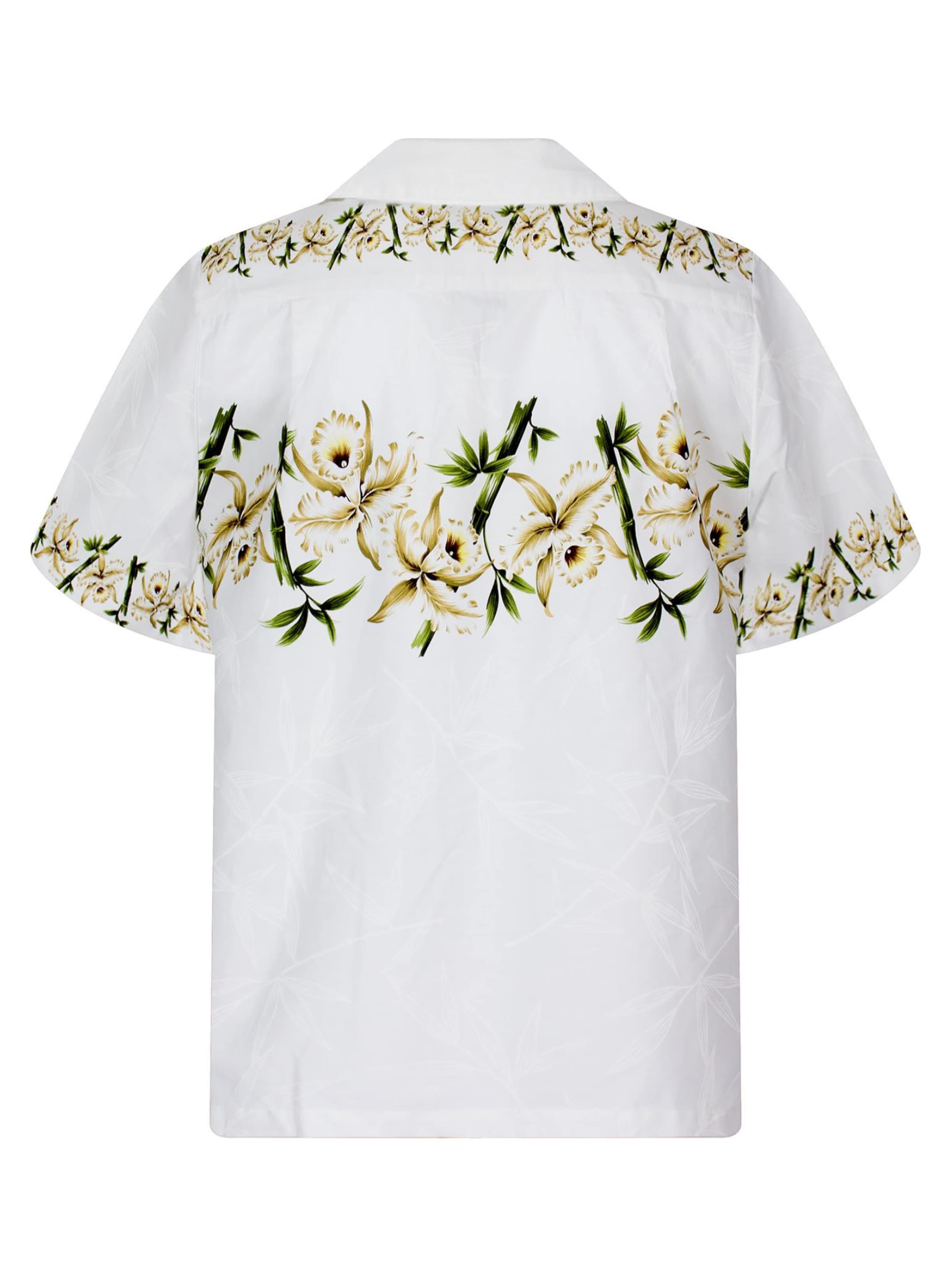 KY's Regular Fit Hemd 'Bambus Brustdruck'‌‌‌‌‌‌‌ in Weiß