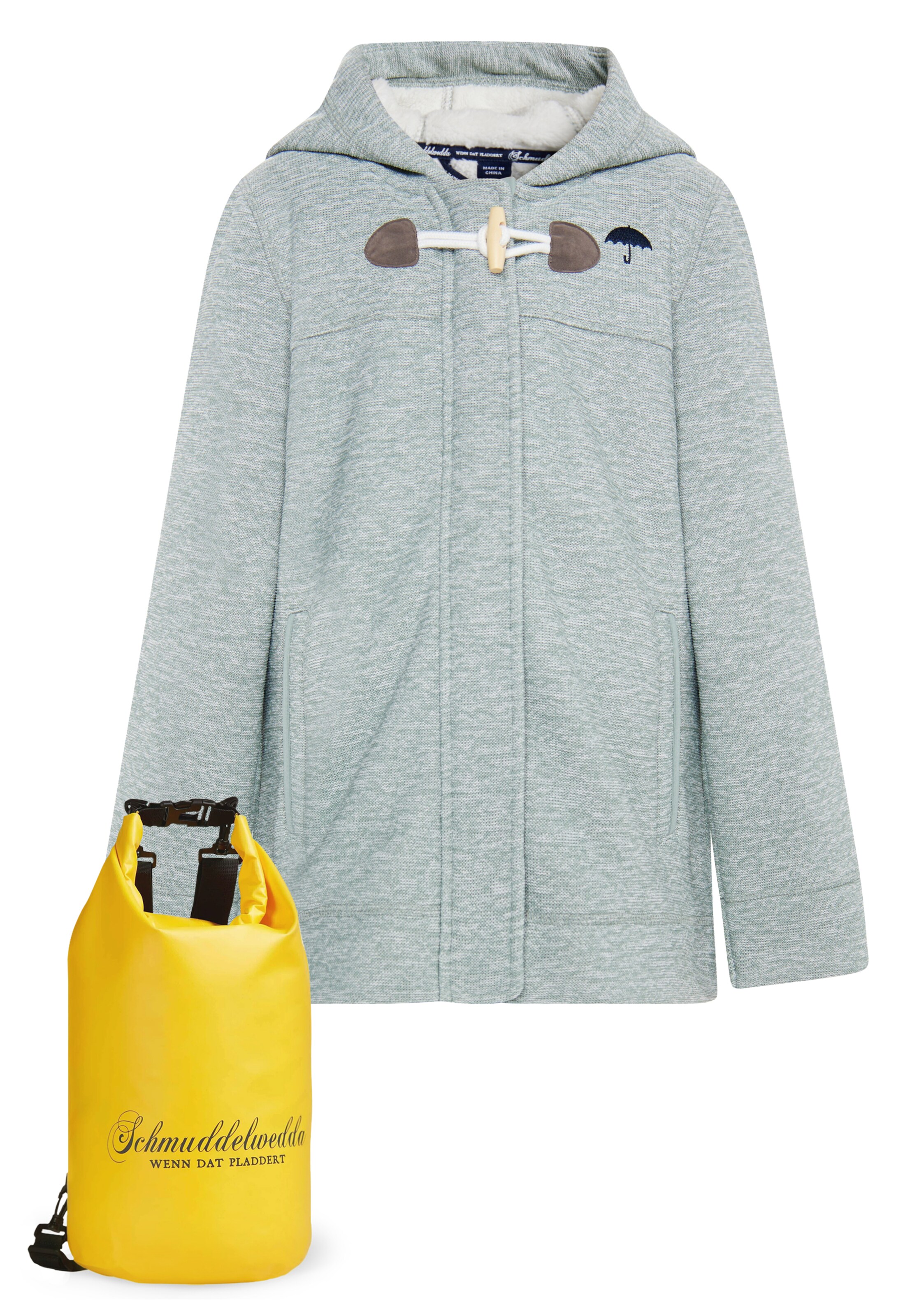 Schmuddelwedda Fleece jas in Groen: voorkant