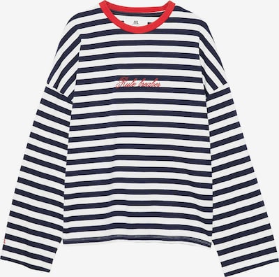 Pull&Bear Shirt 'PACIFIC RAYAS' in XS in navy / rot / weiß, Produktansicht