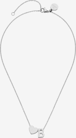 PURELEI - Cadena 'Letter Heart B' en plata: frente