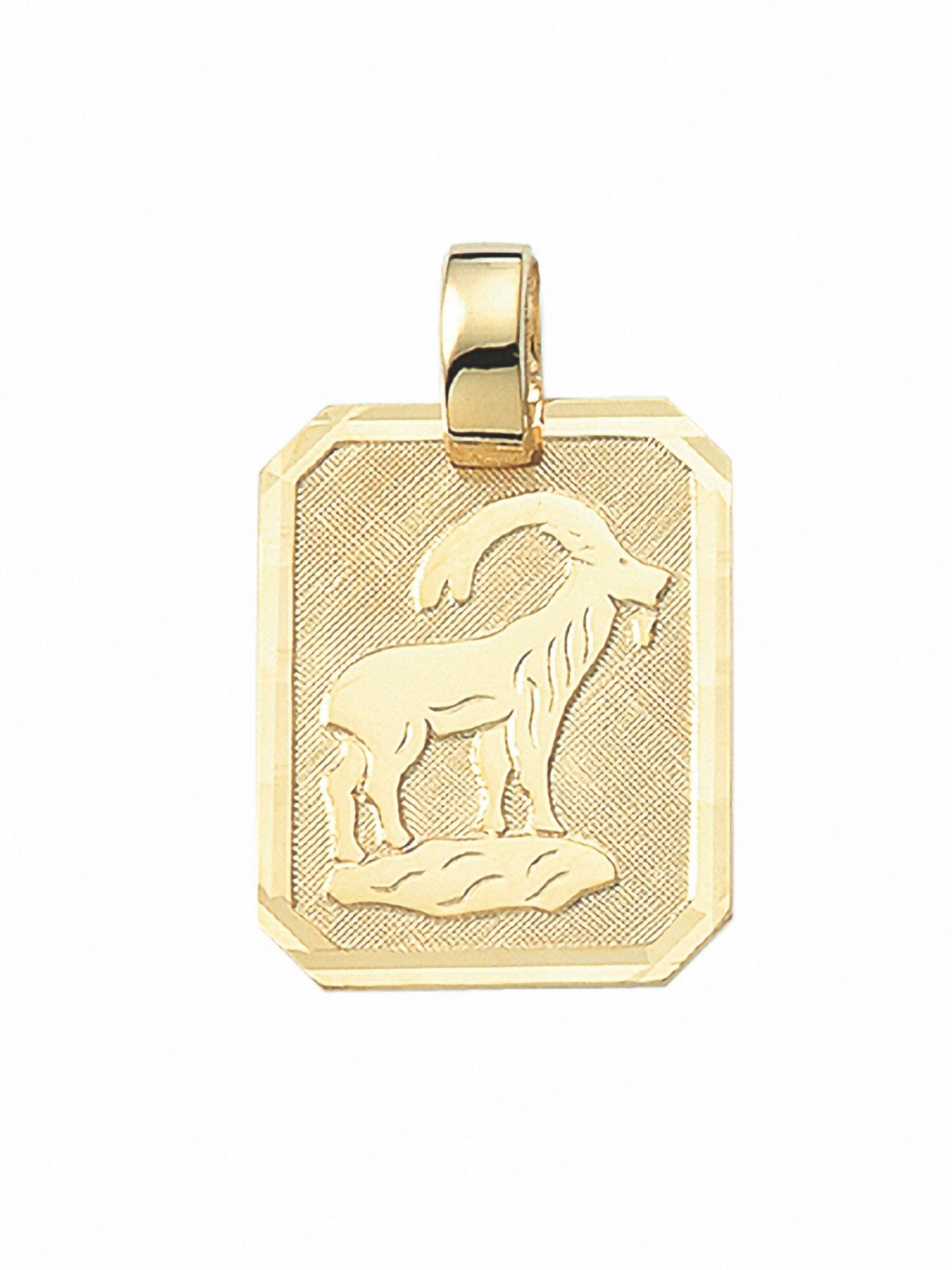 Adelia´s Anhänger 'Steinbock' in Gold: Vorderseite
