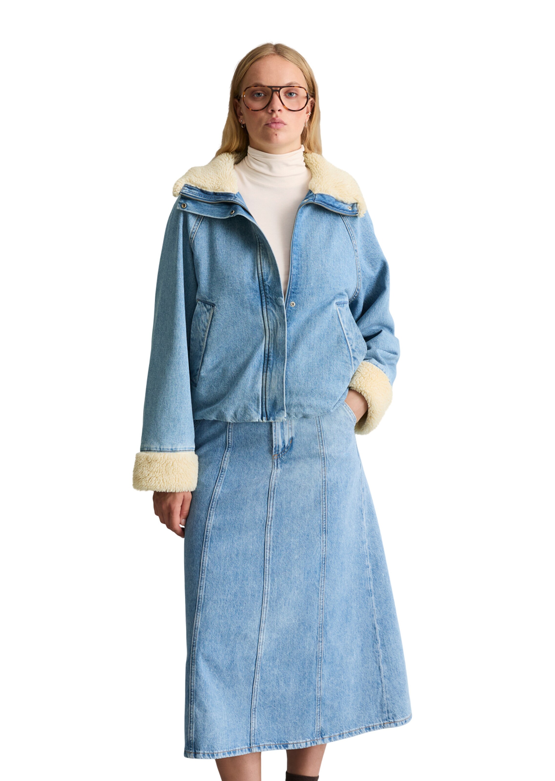 Veste mi-saison Marc O'Polo DENIM en bleu : devant