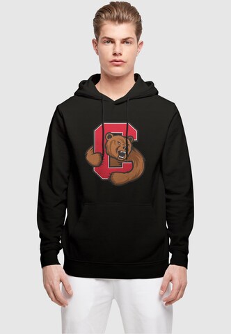 Merchcode Sweatshirt 'Cornell University - Bear' in Zwart: voorkant