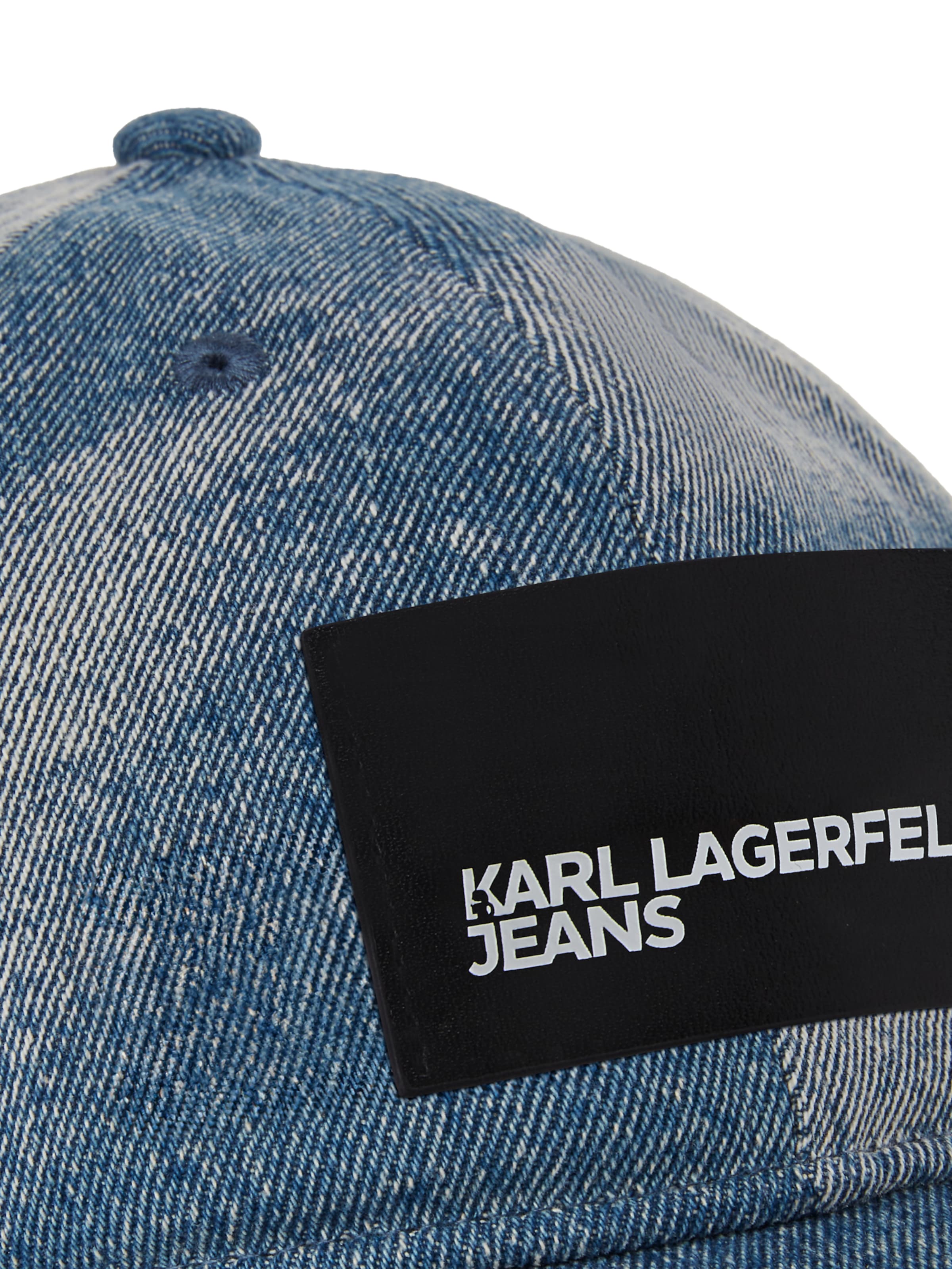 KARL LAGERFELD JEANS Čepice 'BLEACHED' – modrá