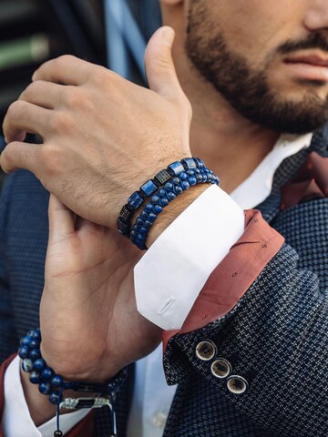 GT Collection - Pulsera 'Flat-Bead' en azul