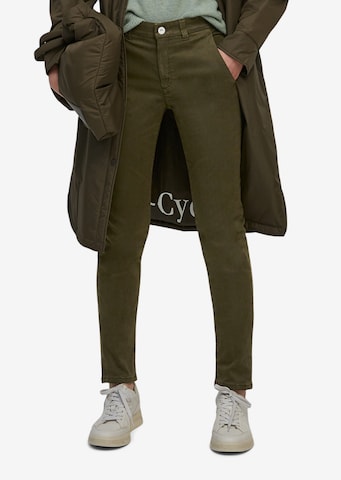 Coupe slim Pantalon chino Marc O'Polo en vert : devant