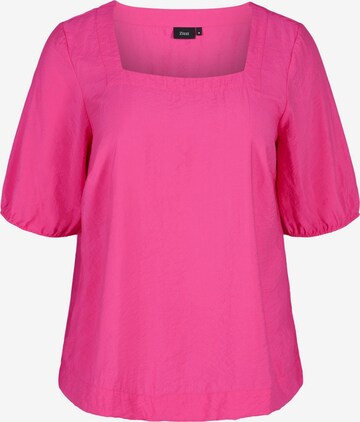 Camicia da donna 'XCLARU' di Zizzi in rosa: frontale