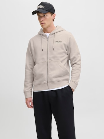 JACK & JONES Sweat jacket 'JJESOHO' in Grey: front