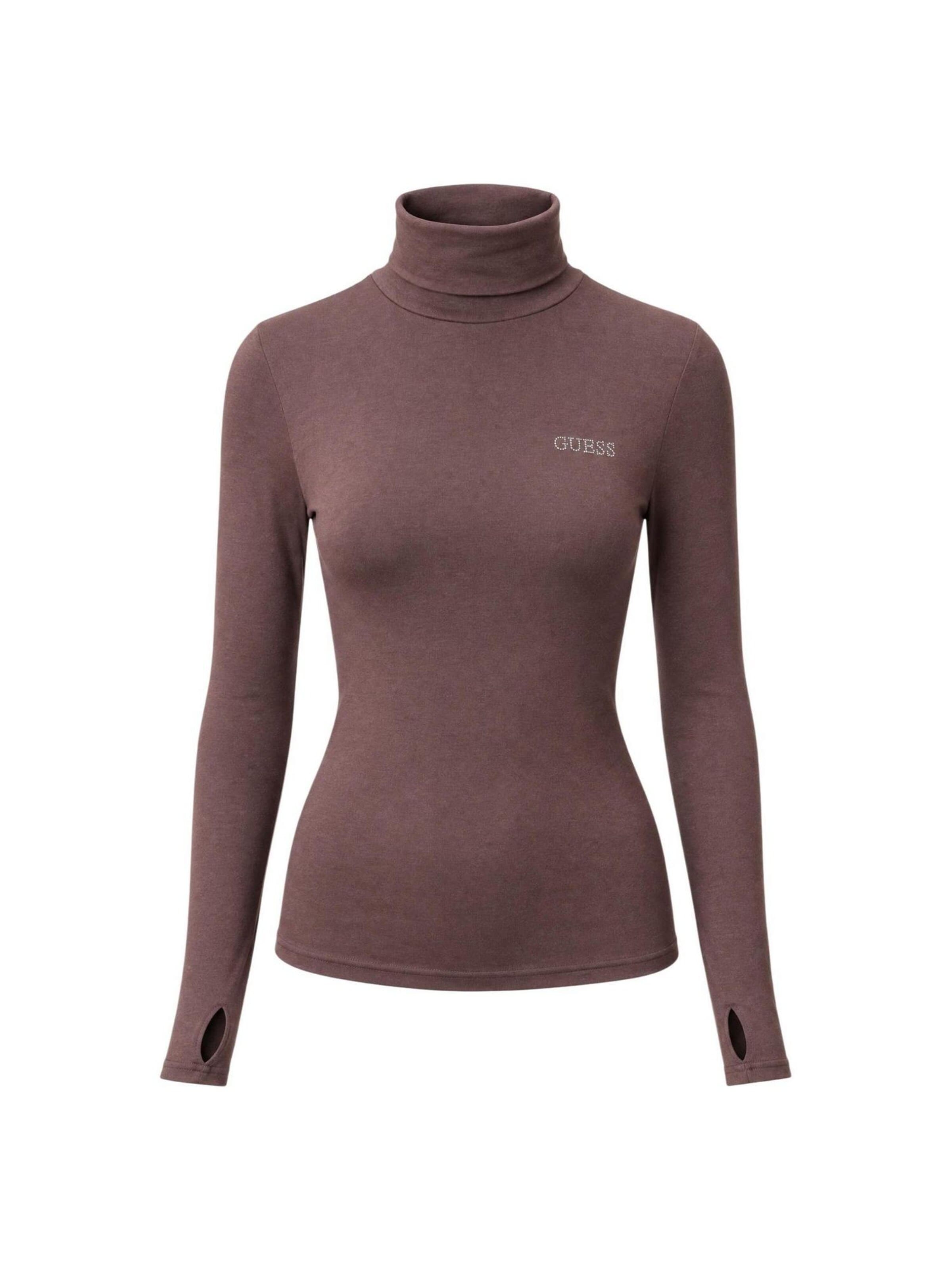 Top 'GRETA HIGH NECK LS K V6BP11 K6907' di GUESS in marrone: frontale