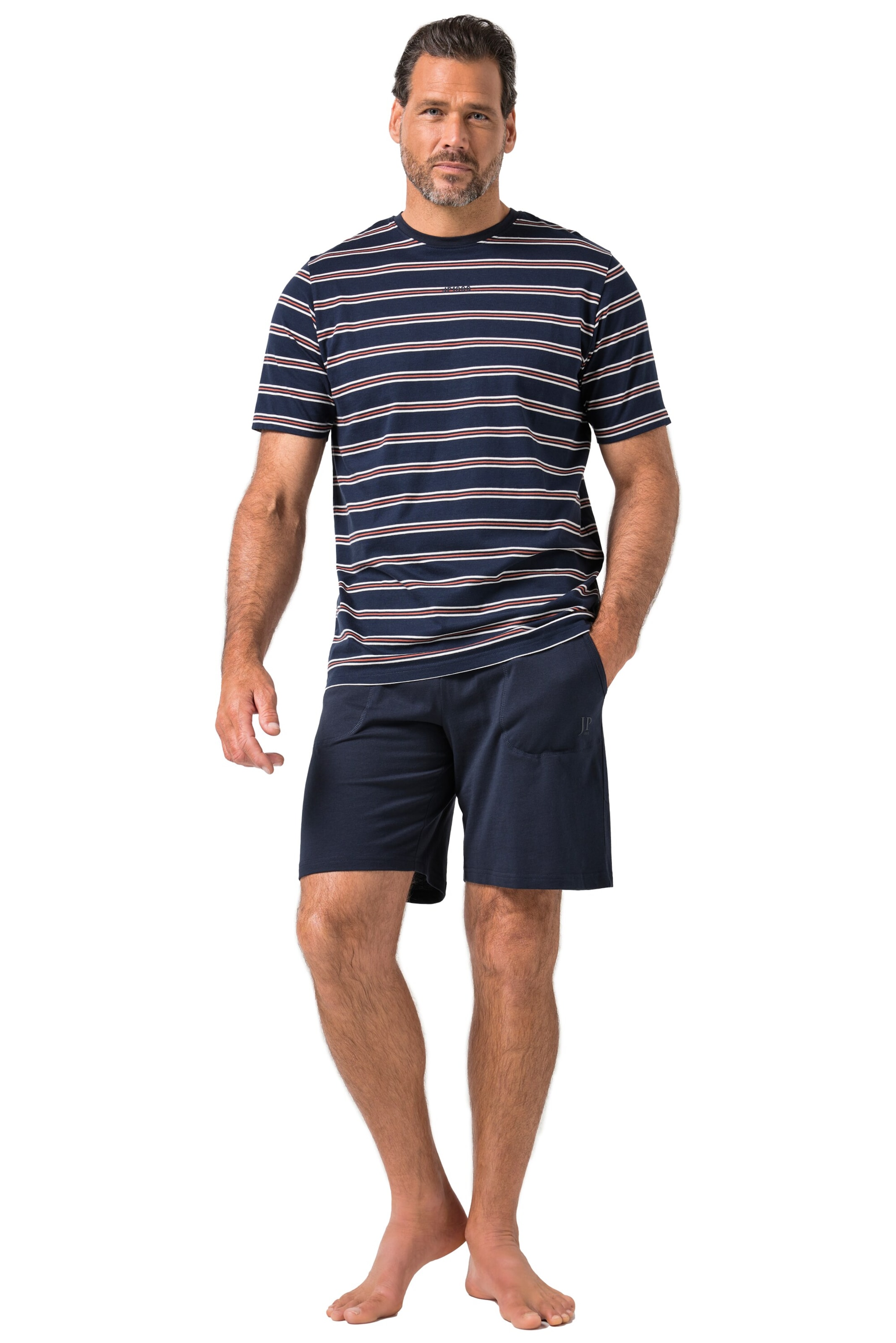 JP1880 Pyjama kort in Blauw: voorkant
