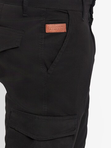 Alessandro Salvarini Tapered Cargobroek in Zwart
