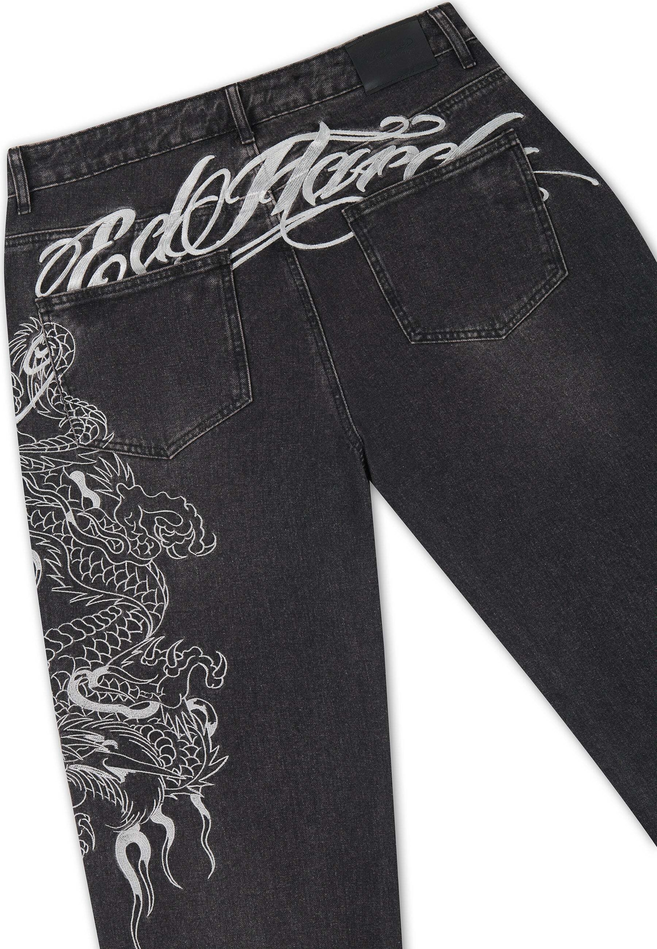 Ed Hardy - Loosefit Calças de ganga em preto