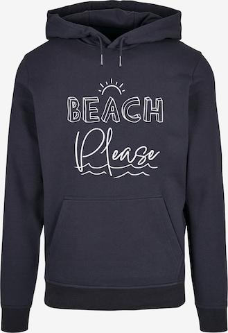 Sweat-shirt 'Beach Please' Merchcode en bleu : devant