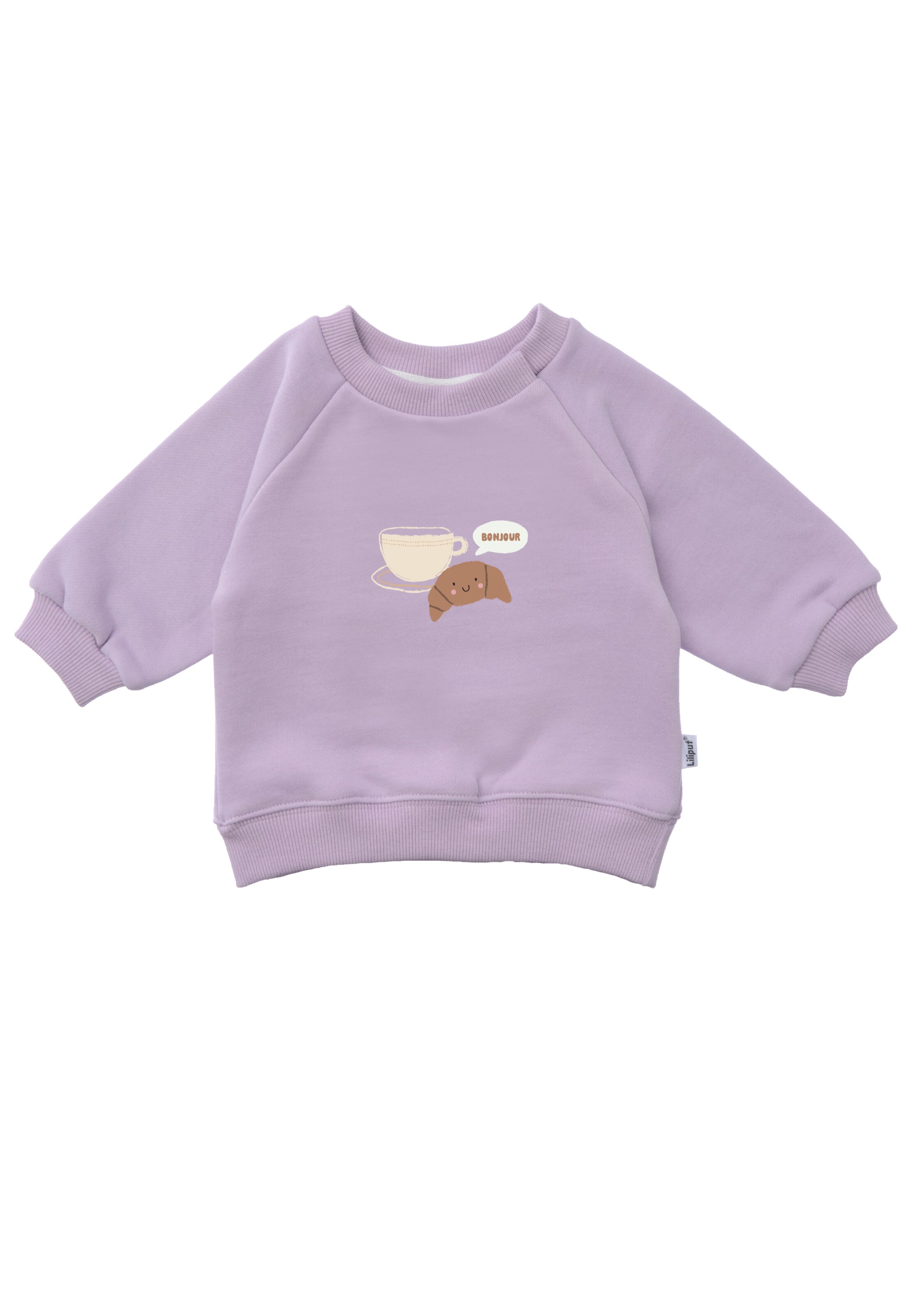 LILIPUT Langarmshirt und Hose 'Croissant Bonjour' in Lila