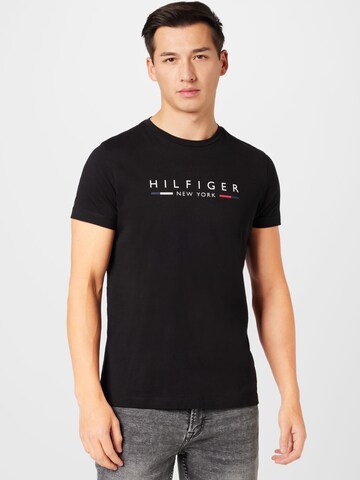 TOMMY HILFIGER Póló 'New York' - fekete: elől