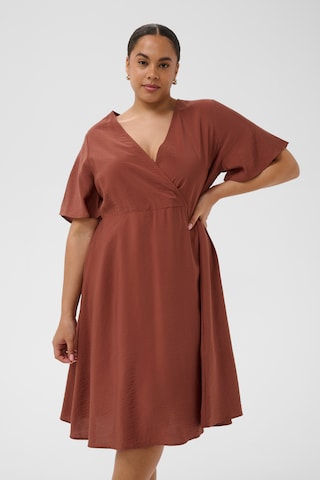 Robe 'KCneela' KAFFE CURVE en marron : devant