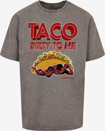 ABSOLUTE CULT Shirt 'Deadpool - Taco Dirty To Me' in Grey: front