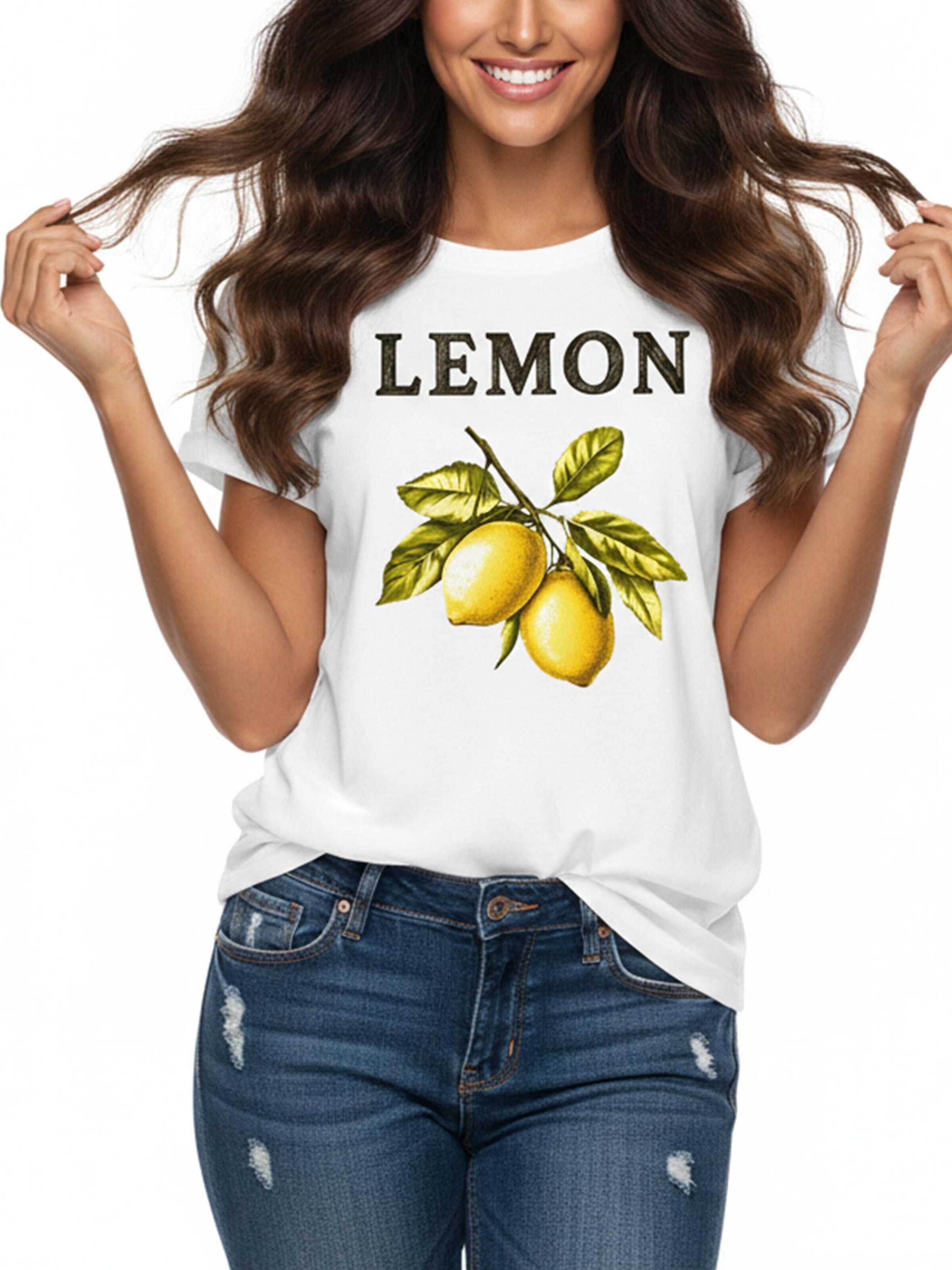 MAKAYA Shirt 'Lemon' in White