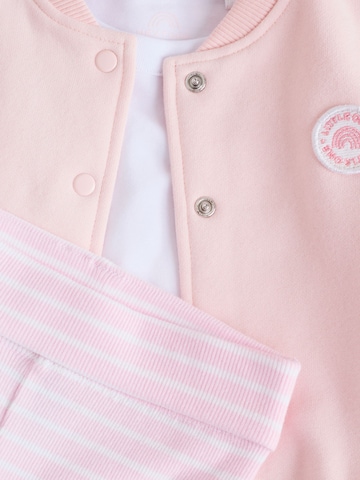 Next Set: Sweatjacke, Shirt und Leggings in Pink
