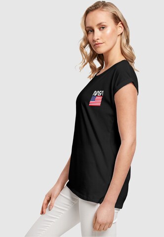 Merchcode T-Shirt 'Nasa - Stars And Stripes' in Schwarz