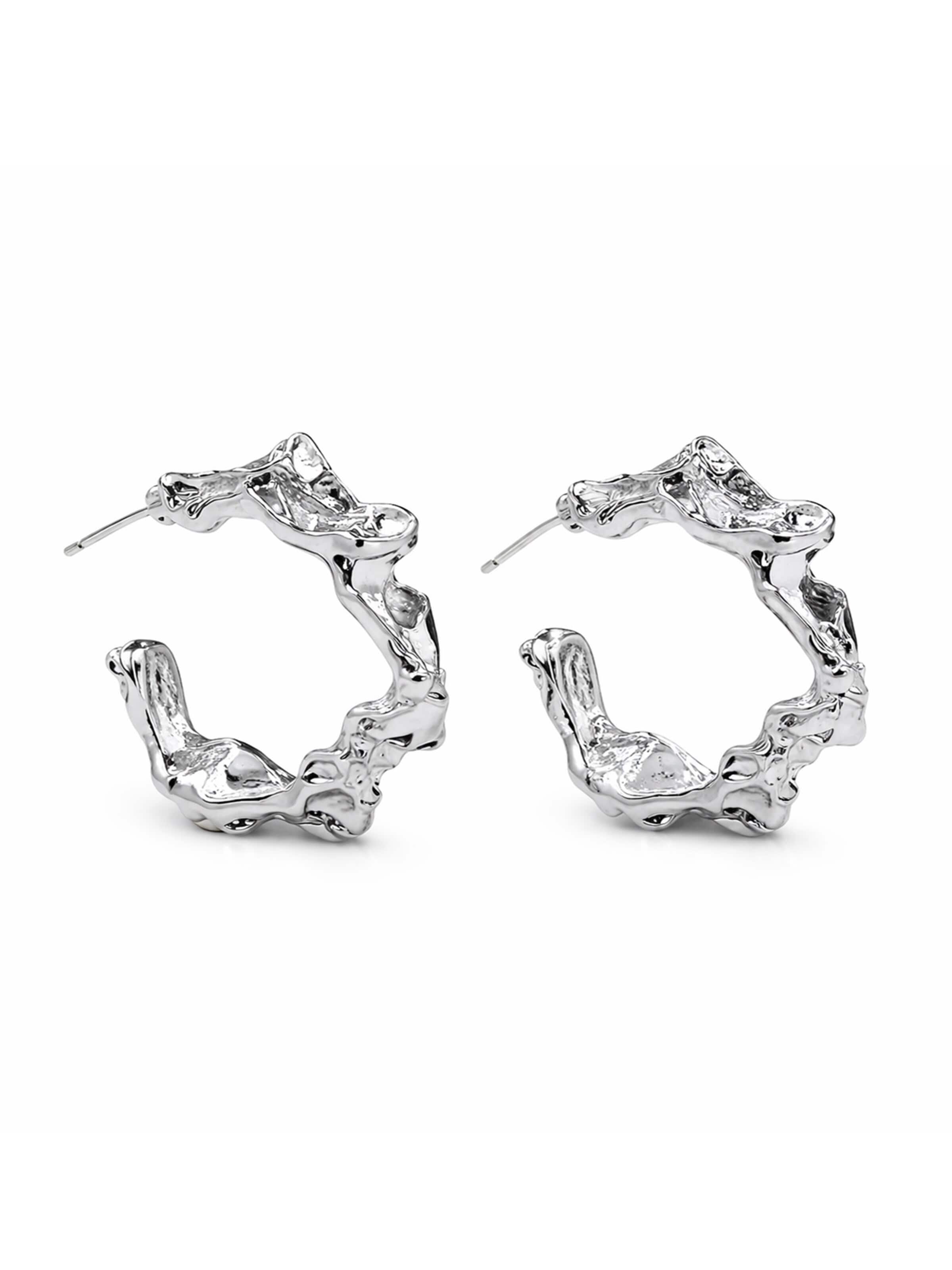 Nightini Earrings in Silver: front
