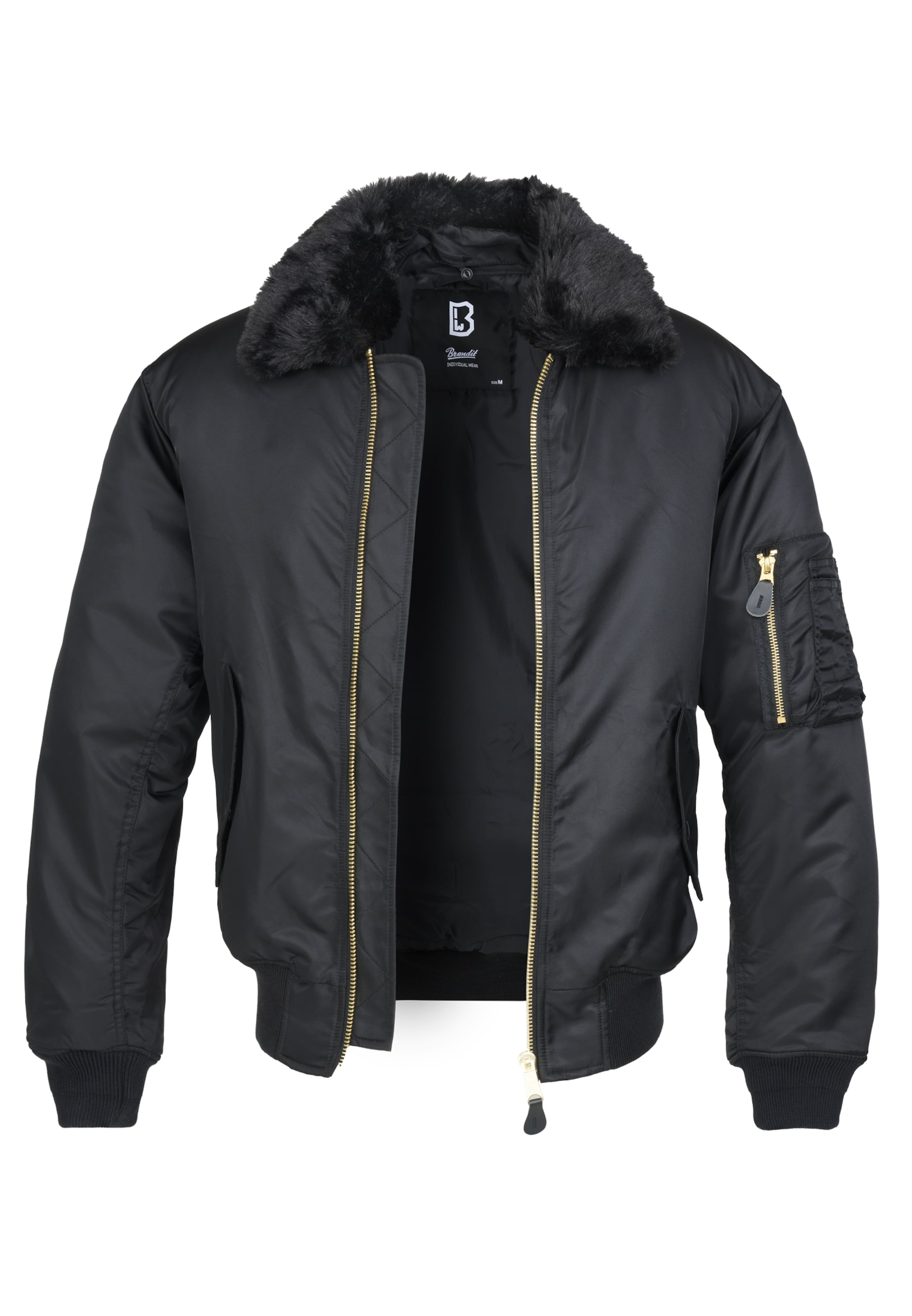 Brandit Between-season jacket in Black: front