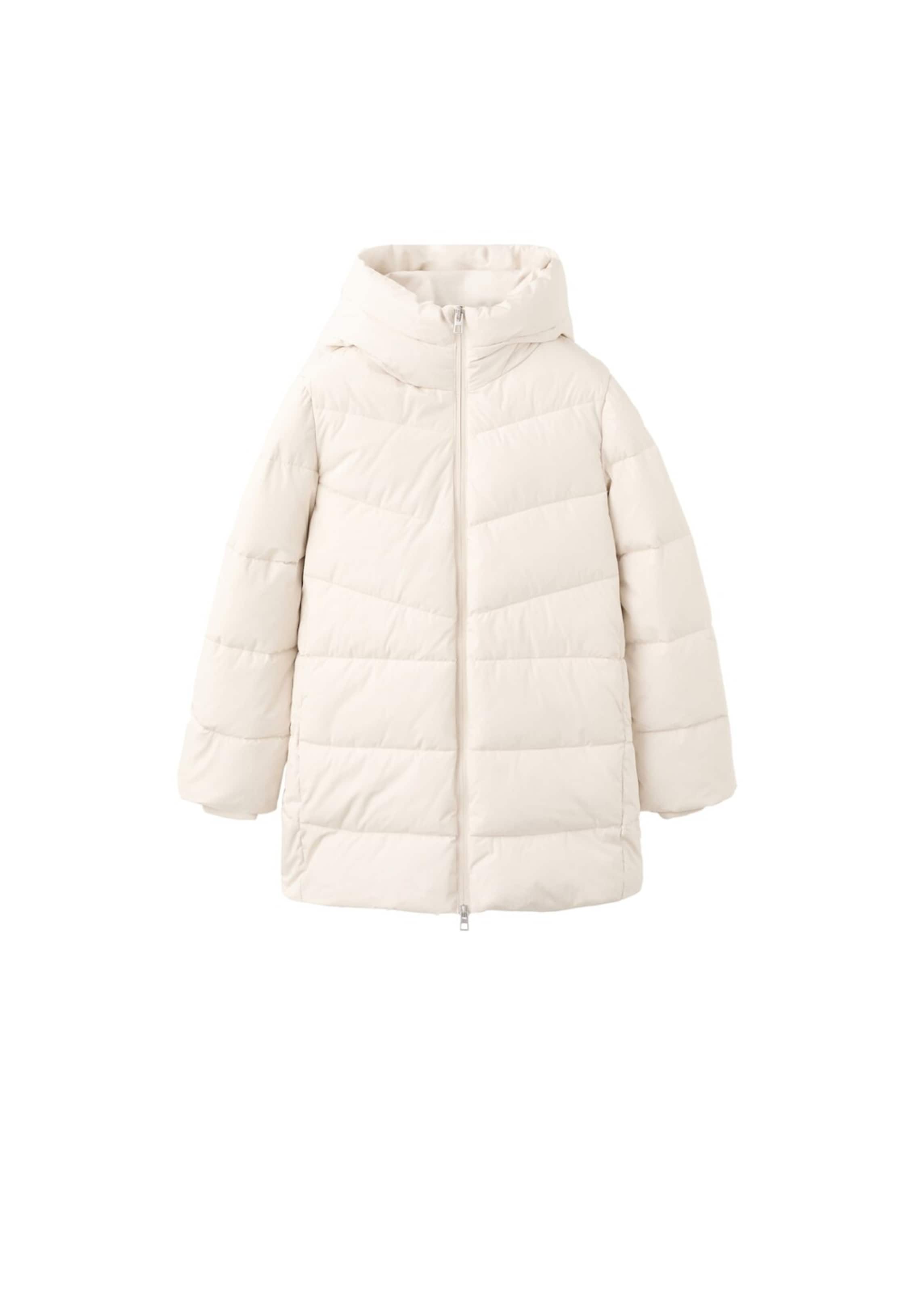 MANGO Winter Coat 'Tokyo' in White: front