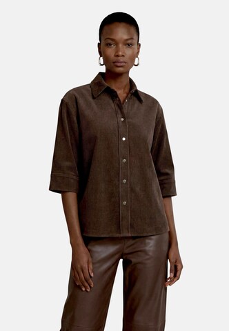 zero Bluse in Braun: Vorderseite