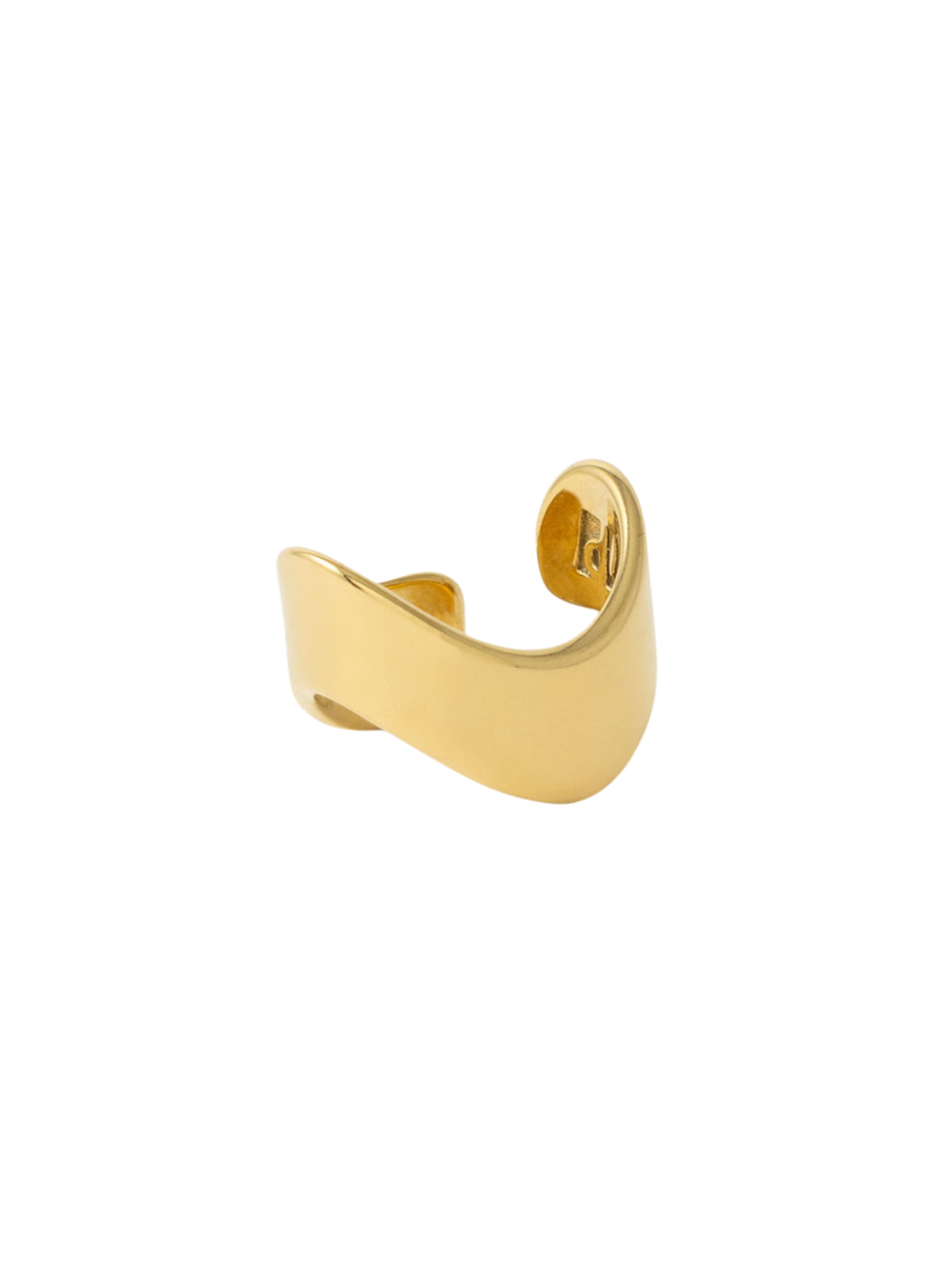 YParis - Pendientes 'Ear cuff Wavy G' en oro: frente
