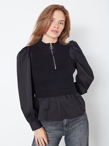 Pull-over 'Elisabeth' co'couture en noir