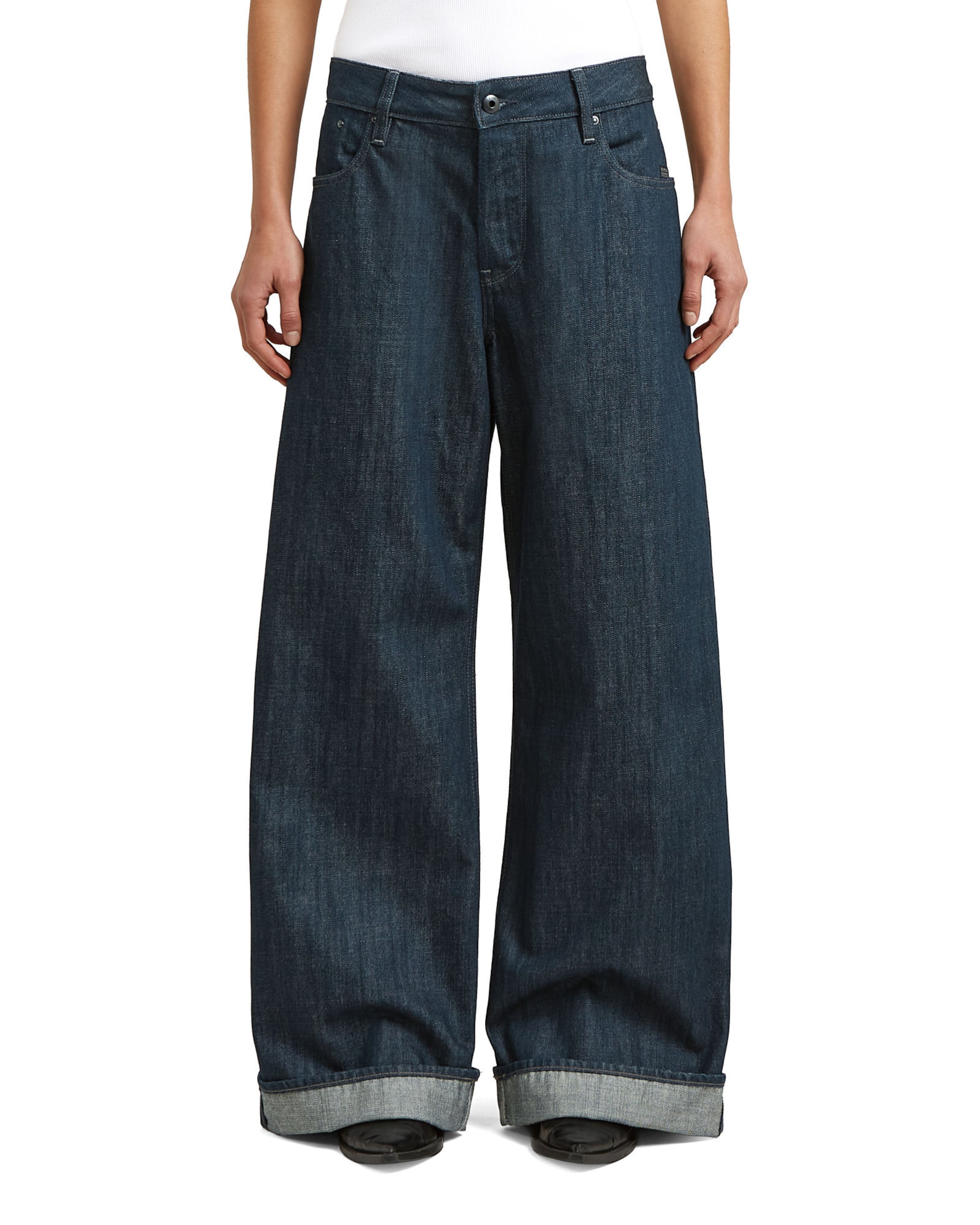 G-STAR Wide leg Jeans 'Roxx' in Blauw: voorkant