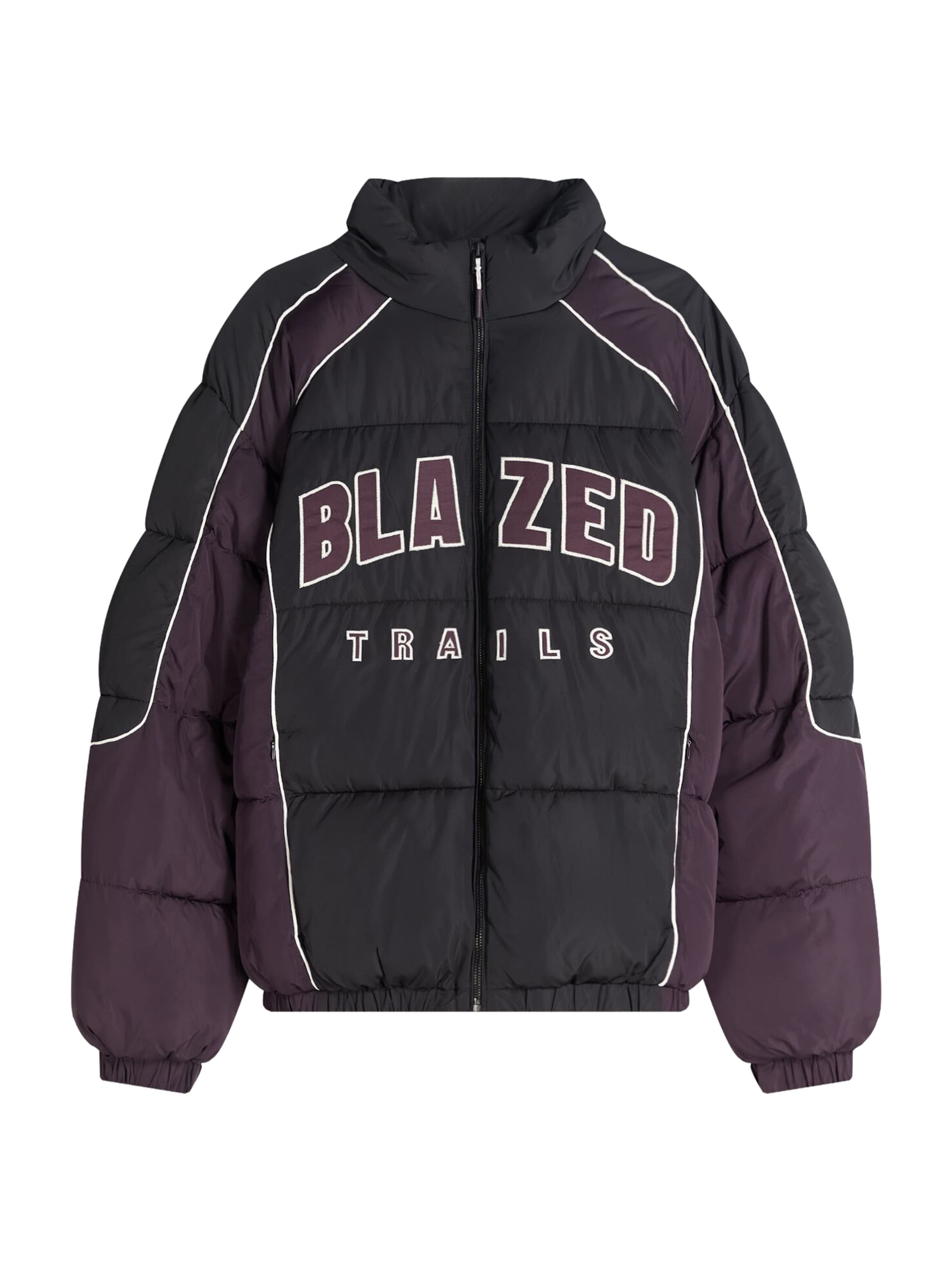 padlizsán / fekete / fehér Bershka Téli dzseki, Termék nézet