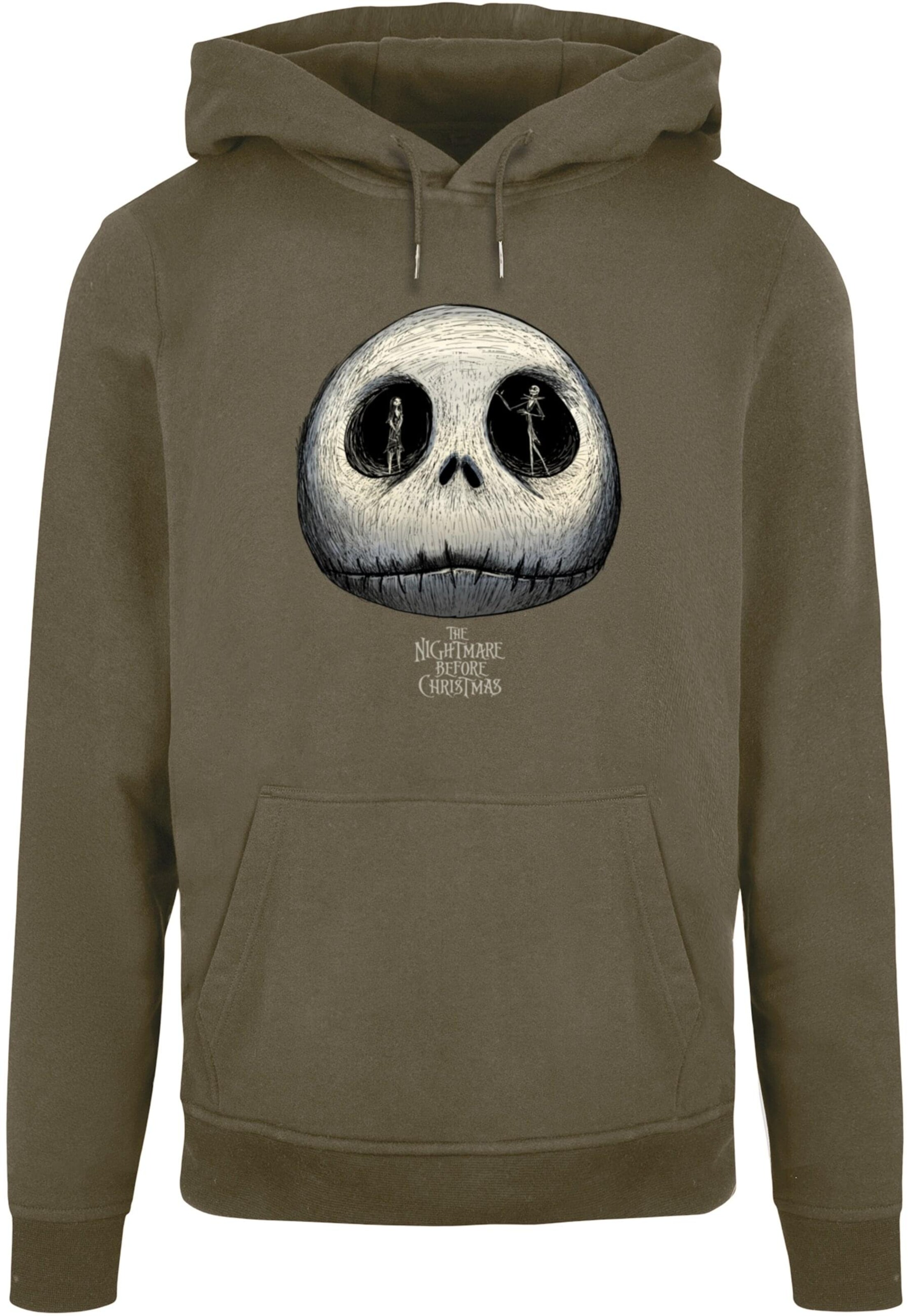 ABSOLUTE CULT Sweatshirt 'The Nightmare Before Christmas - Jacks Eyes' in Green: front