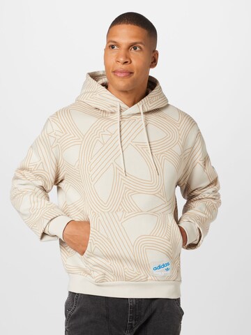 ADIDAS ORIGINALS Sweatshirt 'Original Athletic Club Allover Print' in Beige: predná strana