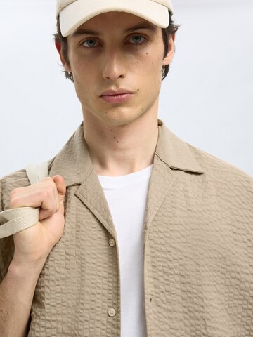 SELECTED HOMME Comfort Fit Πουκάμισο 'SLHAce' σε μπεζ