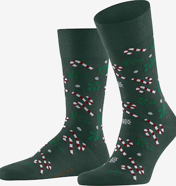 FALKE Socks 'Gift Blizzard' in Green: front