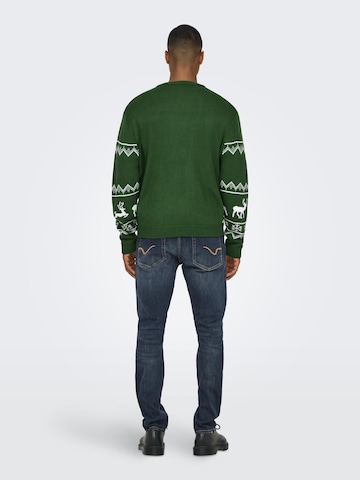 Only & Sons - Cárdigan 'XMAS' en verde