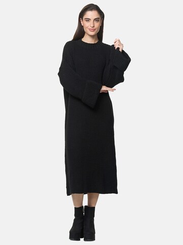 Robes en maille Elara en noir : devant