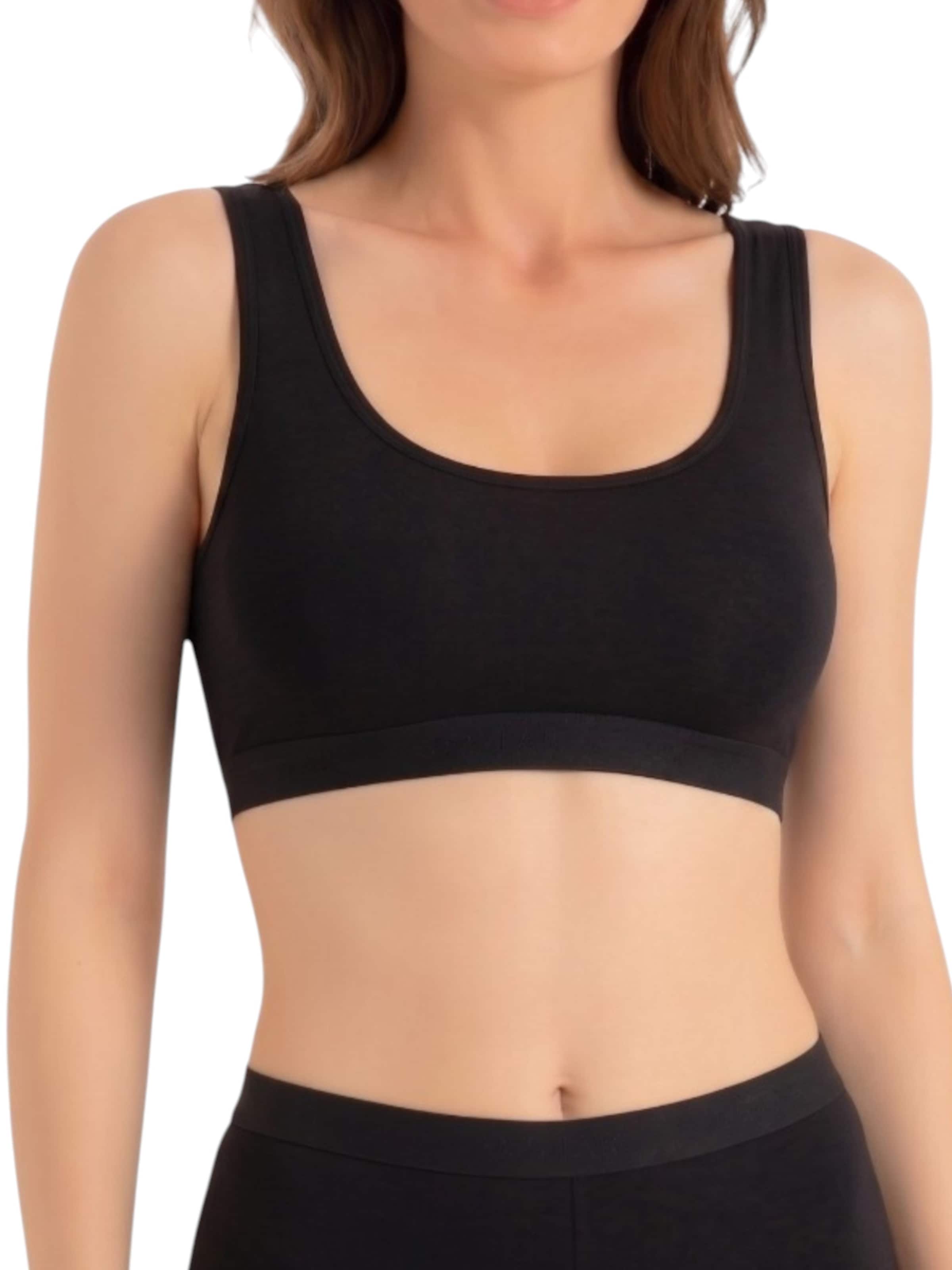Bustier Soutien-gorge de sport 'SORYA – Sport-BH' fashionshowcase en noir : devant