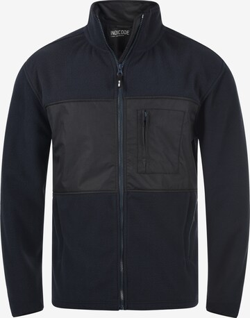 INDICODE JEANS Fleece jas 'Birch' in Blauw: voorkant