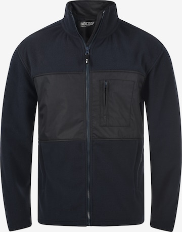 INDICODE JEANS Fleece Jacket 'Birch' in Blue: front