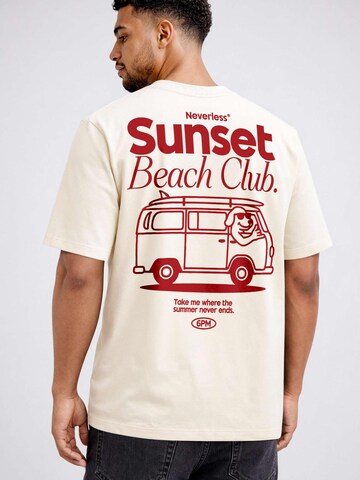 Neverless Shirt 'Sunset Beach' in Beige
