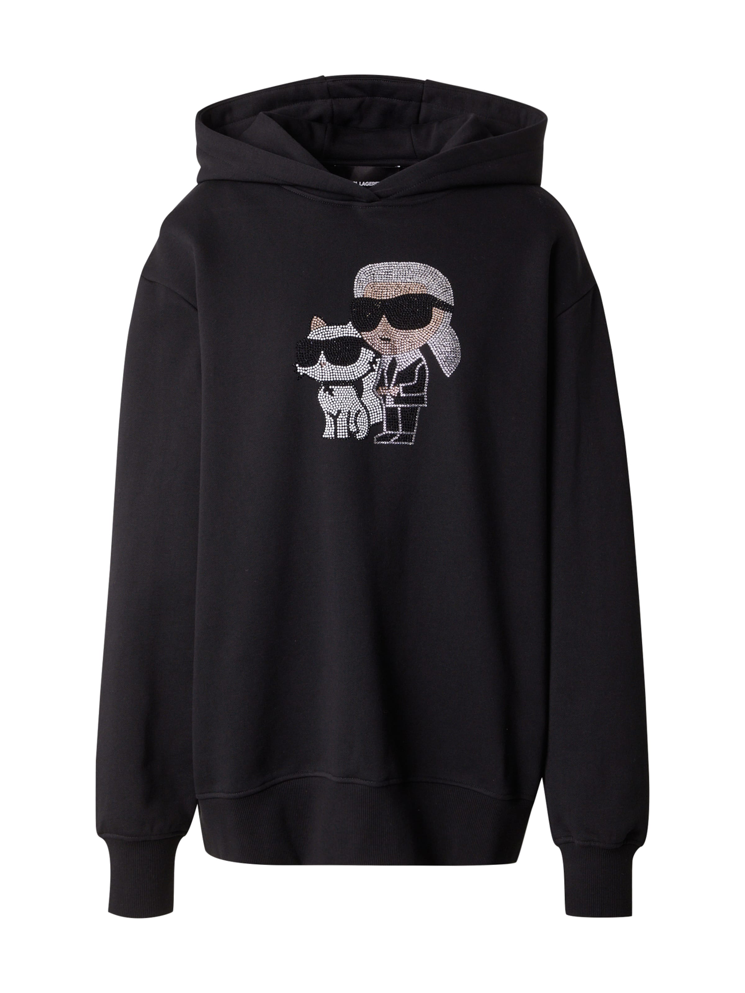 Sweat-shirt &#x27;Ikon&#x27; Karl Lagerfeld en noir : devant