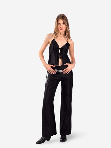 Wide leg Pantaloni di THE-ARE in nero: frontale