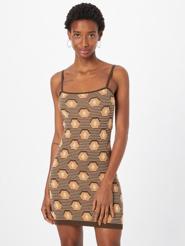 GLAMOROUS Knitted dress in Brown: front