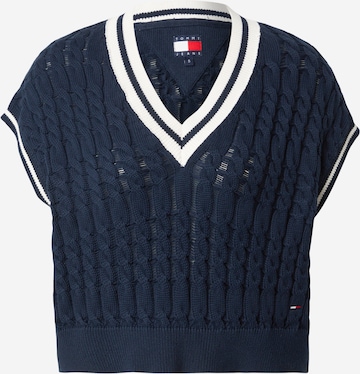 Pulover de la Tommy Jeans pe albastru: față